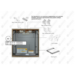 Bandeja kit de unión lavadora + secadora  color INOX AGF80301001 (DSKSS)