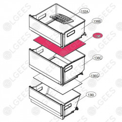 Bandeja cristal superior congelador  MHL64471705